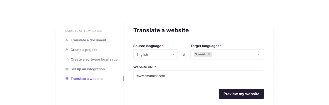 Website translator - Smartcat l